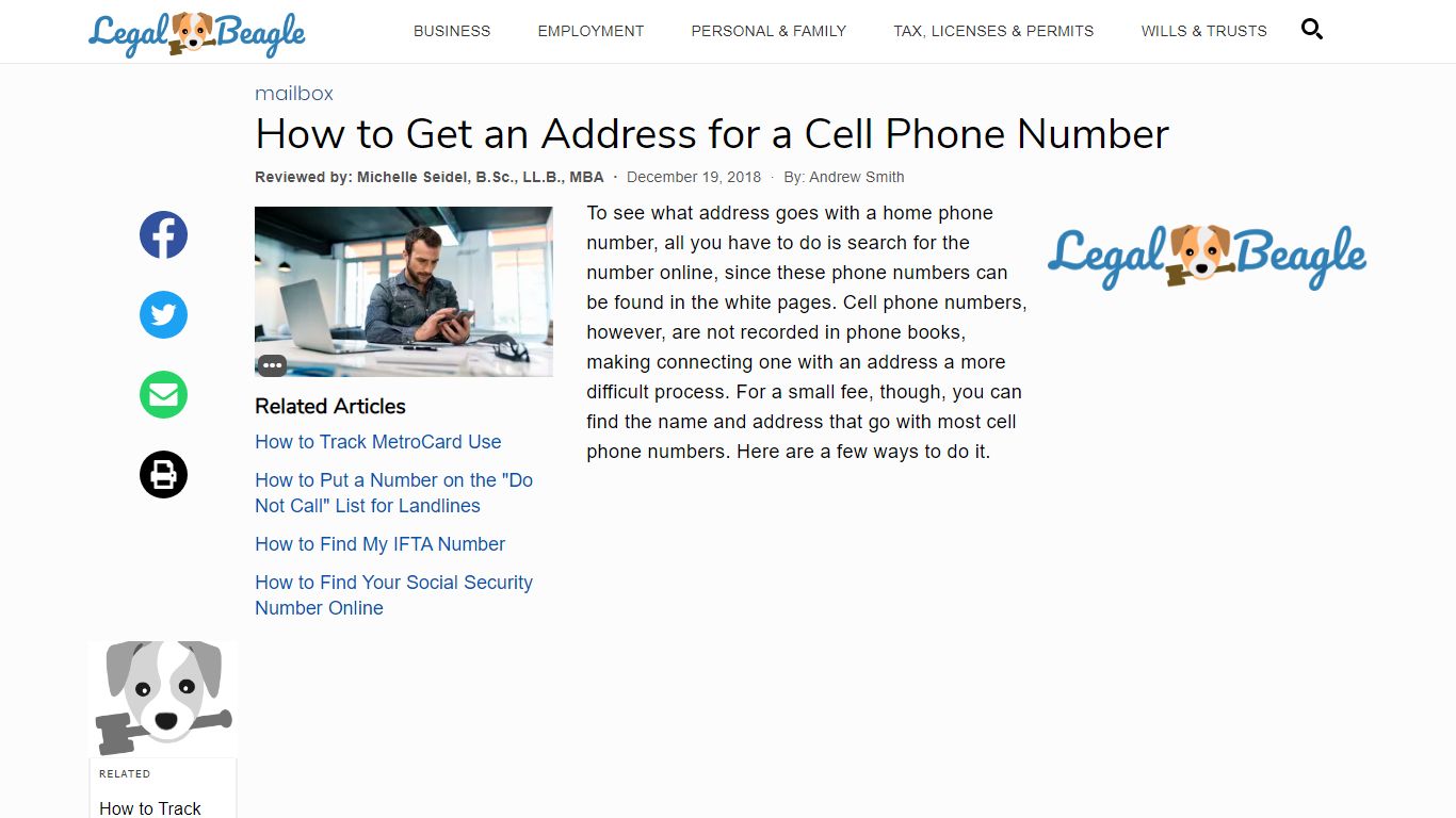 How to Get an Address for a Cell Phone Number | Legal Beagle